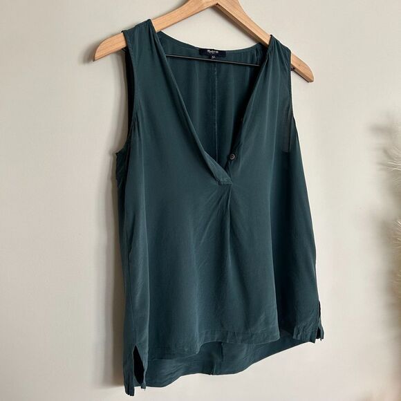 Madewell Composition Silk Tank - Dark Spruce - Picture 6 of 9